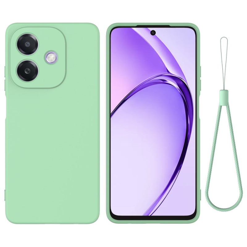 Oppo A3X / A40 Vloeibaar Silicone Hoesje met Koord
