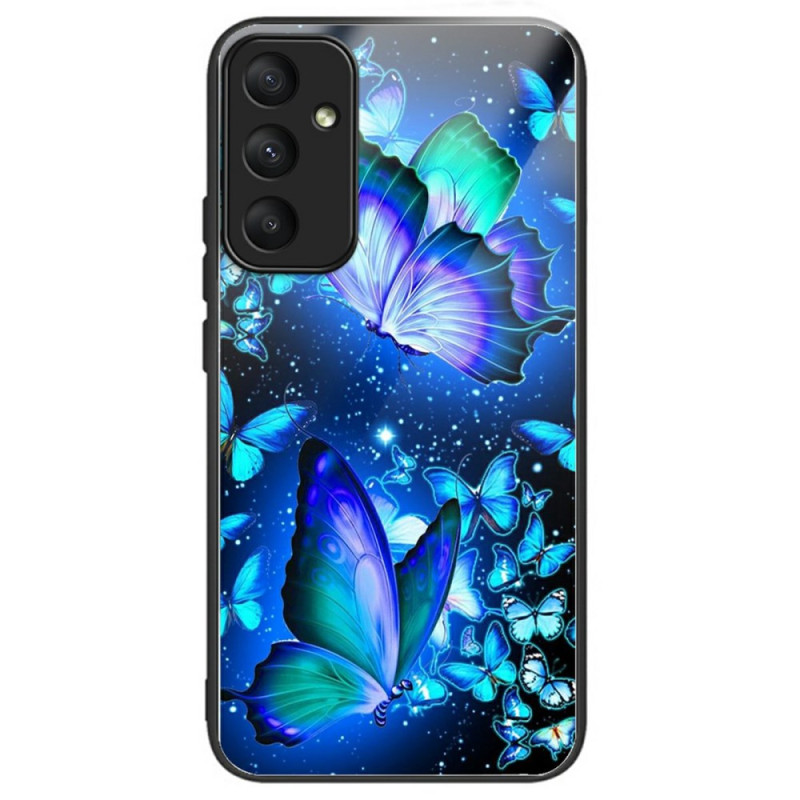 Galaxy A36 5G Gehard glazen hoesje Blauwe vlinders