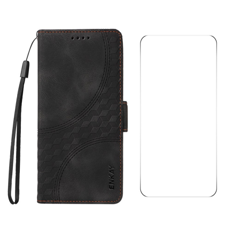 Xiaomi 15 Suede 2-in-1 hoesje met gehard glazen screenprotector
