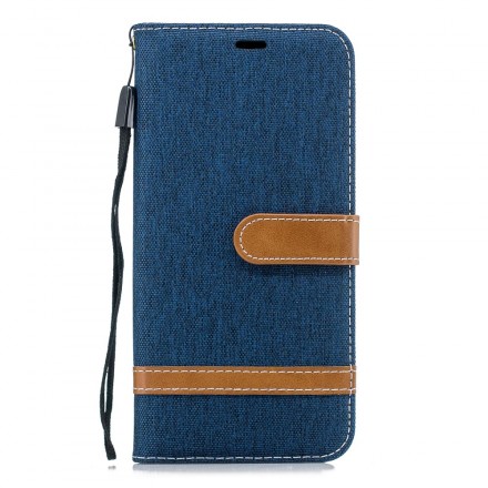 Huawei Mate 20 Pro stof en leer effect riem case