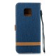 Huawei Mate 20 Pro stof en leer effect riem case