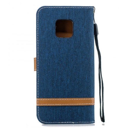 Huawei Mate 20 Pro stof en leer effect riem case