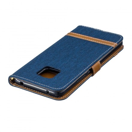 Huawei Mate 20 Pro stof en leer effect riem case