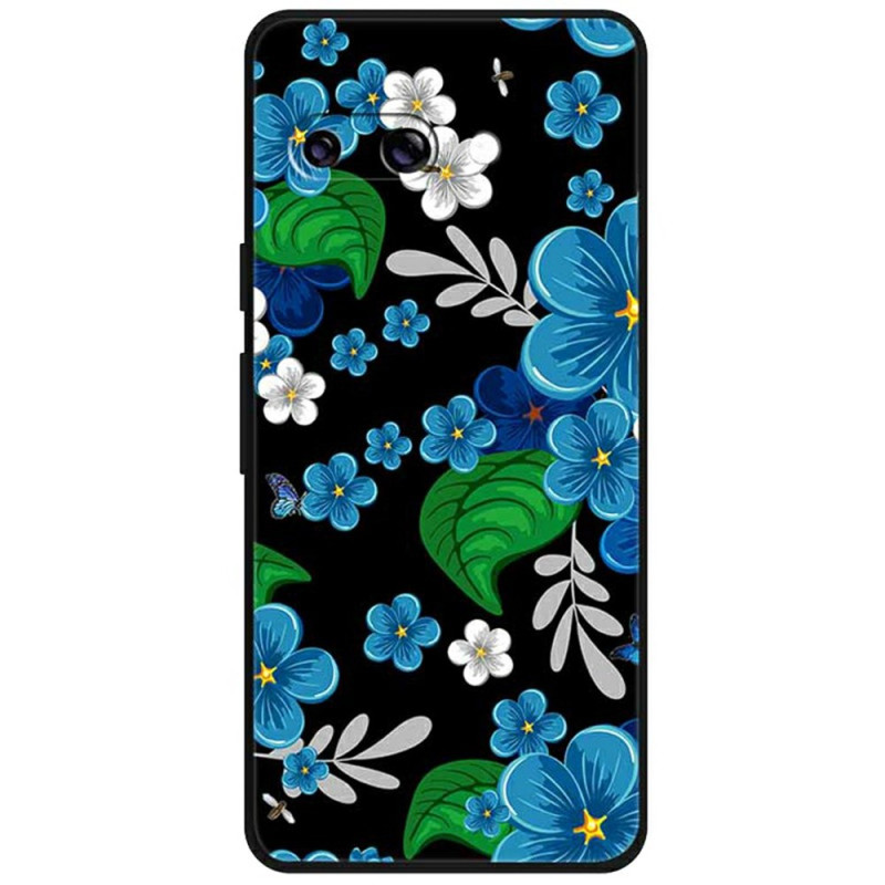 Google Pixel 9A Blauw Bloemen Hoesje