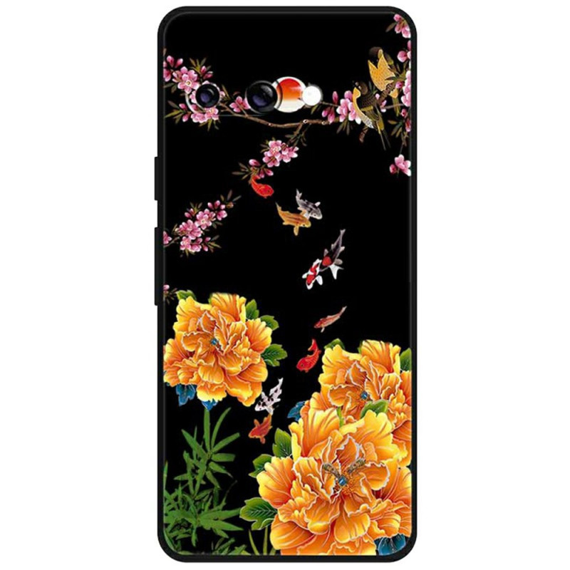 Google Pixel 9A hoesje Bloemen en vissen