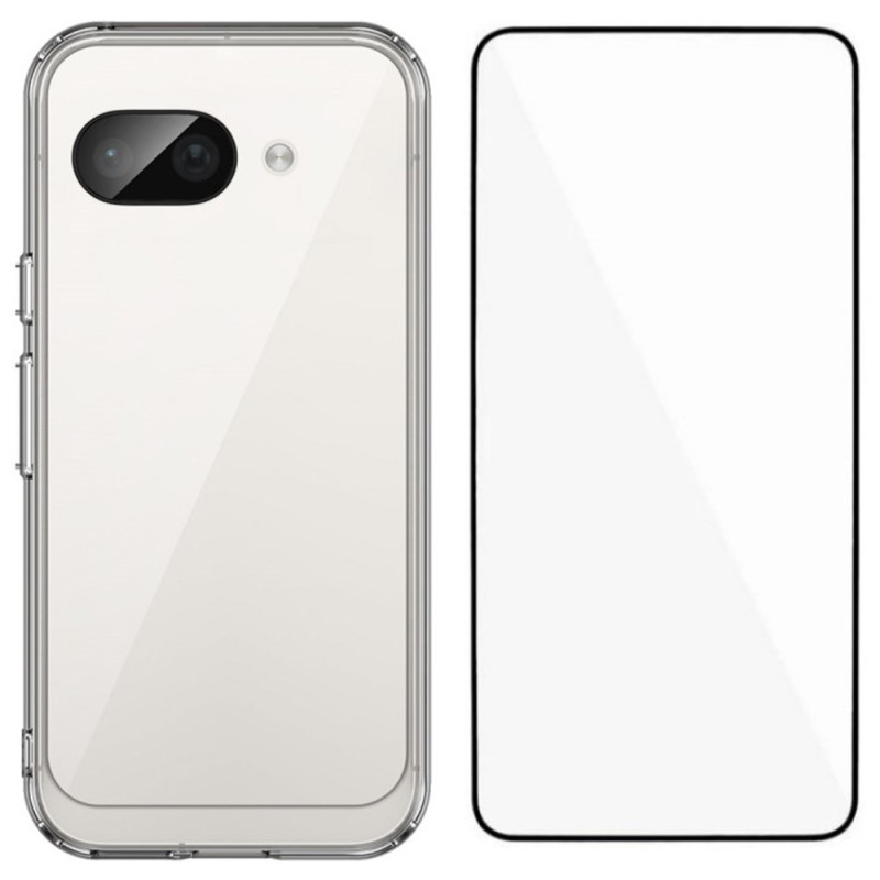 Google Pixel 9A Heldere behuizing met gehard glazen screenprotector