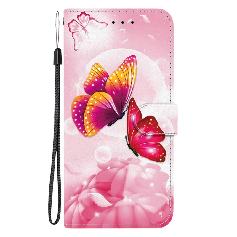 Moto G55 5G Hoesje Roze Vlinders