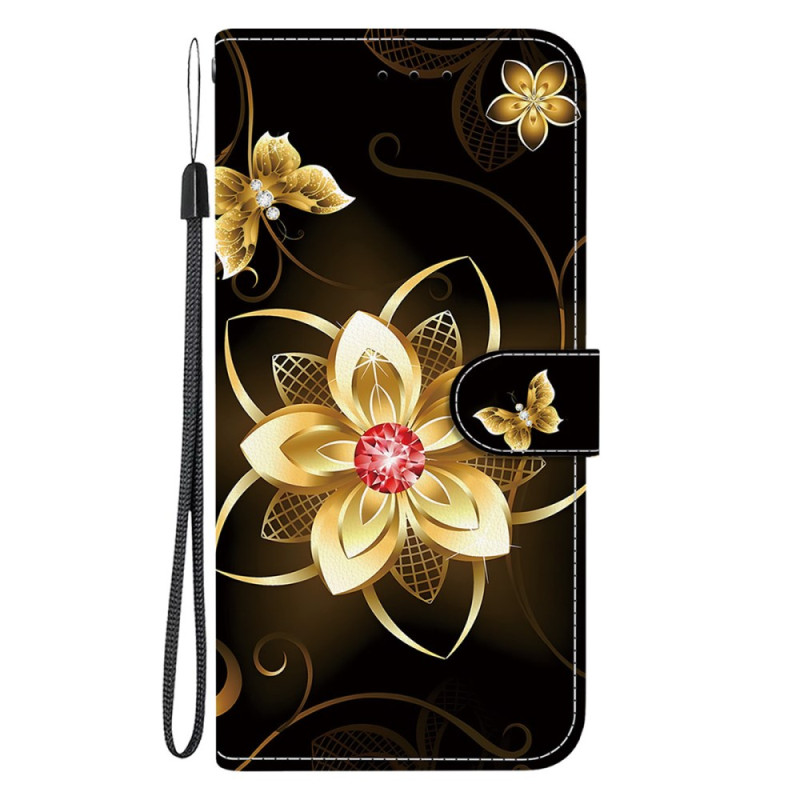 Moto G55 5G Goud Bloem Hoesje