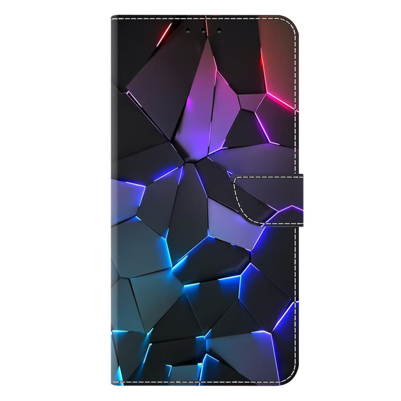 Moto G55 5G Hoesje Kraakpatroon Blauw