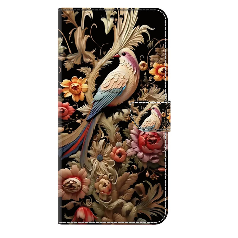 Moto G55 5G Hoesje Vintage Bloemen en Vogels