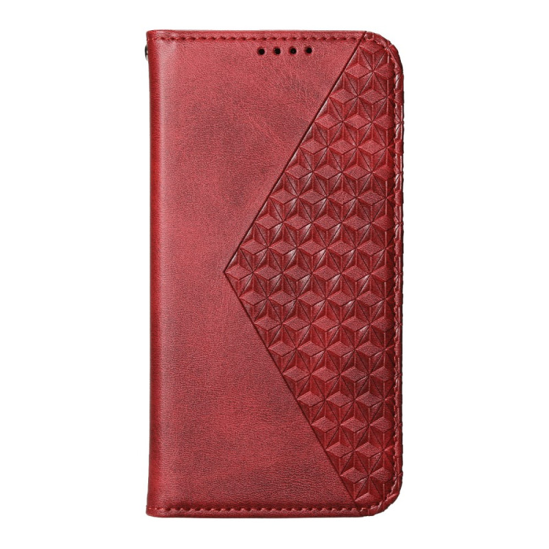 Flip Cover Xiaomi Redmi Note 14 4G Motif Losanges à Lanière