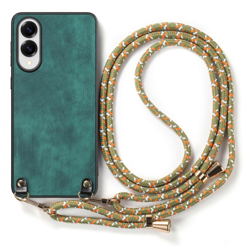 Samsung Galaxy S25 Edge Trekkoordhoesje Vintage Lederen Effect