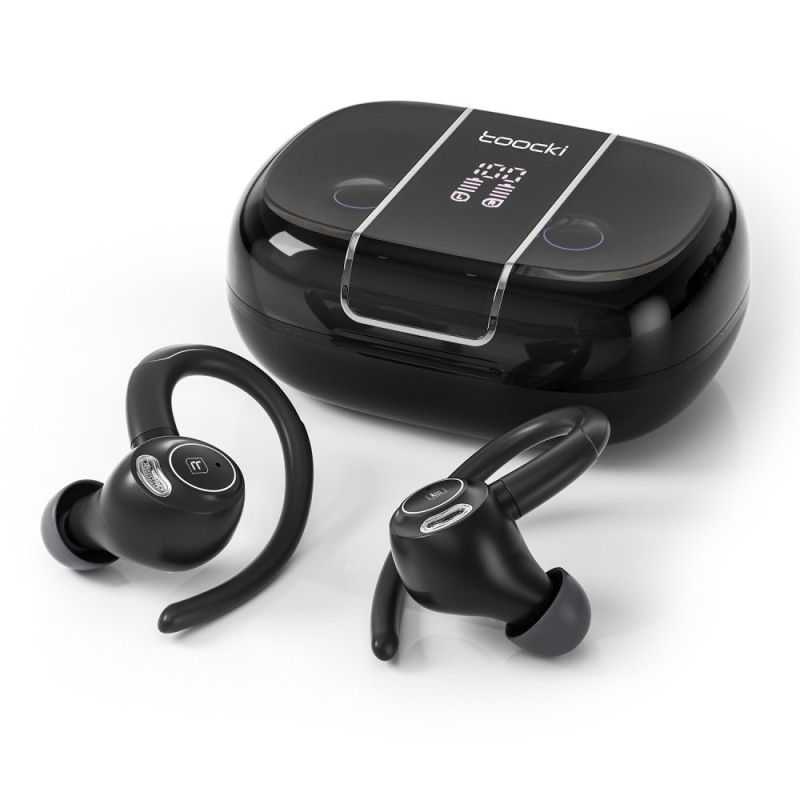TOOCKI V90-serie koptelefoon met oorhaak en digitaal display