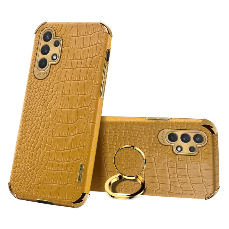 Samsung Galaxy A32 5G / M32 5G Hoesje in krokodillenstijl met steunring