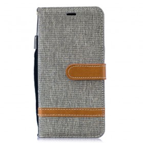 Samsung Galaxy S10 stof en leer effect case met riem