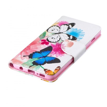 Samsung Galaxy S10 Hoesje Beschilderde Vlinders en Bloemen