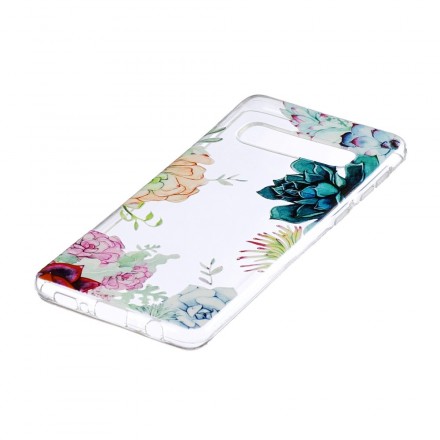 Samsung Galaxy S10 duidelijk aquarel bloem case