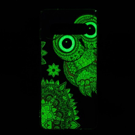 Samsung Galaxy S10 Hoesje Uil Mandala Fluorescerende