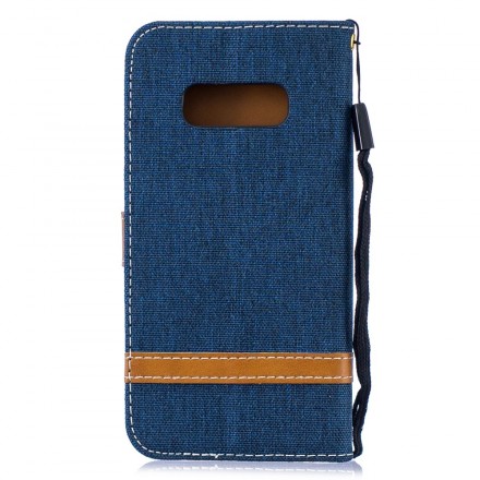 Samsung Galaxy S10 Lite stof en leer effect riem case