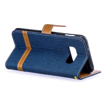 Samsung Galaxy S10 Lite stof en leer effect riem case