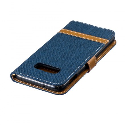 Samsung Galaxy S10 Lite stof en leer effect riem case
