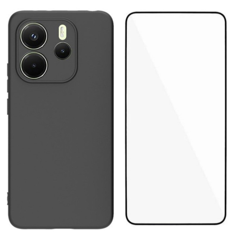 Xiaomi Redmi Note 14 4G siliconen hoesje met gehard glas screenprotector