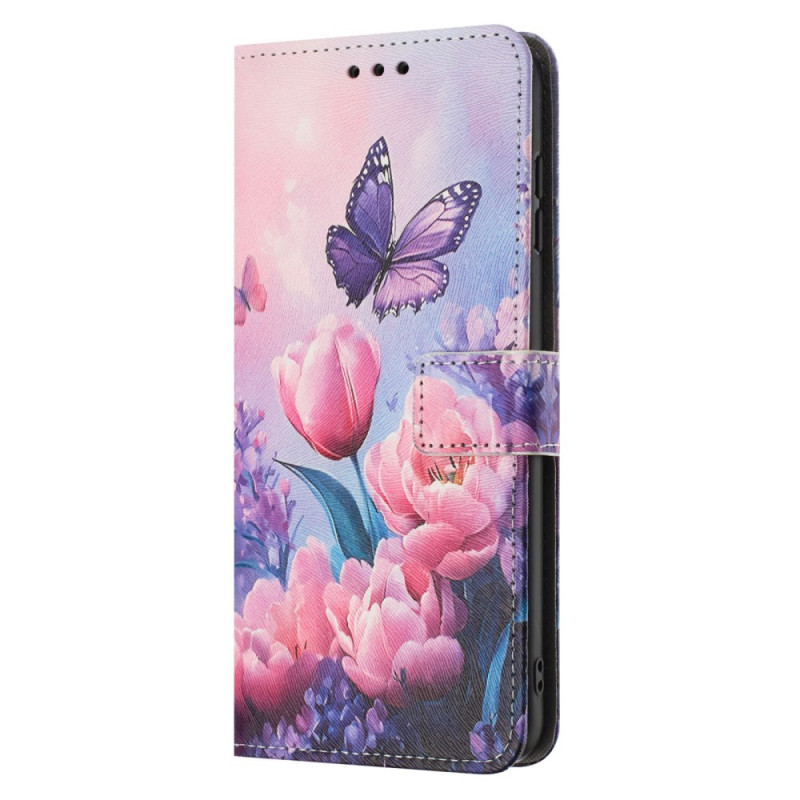 Housse Oppo A5 Pro 5G Motif Floral et Papillon