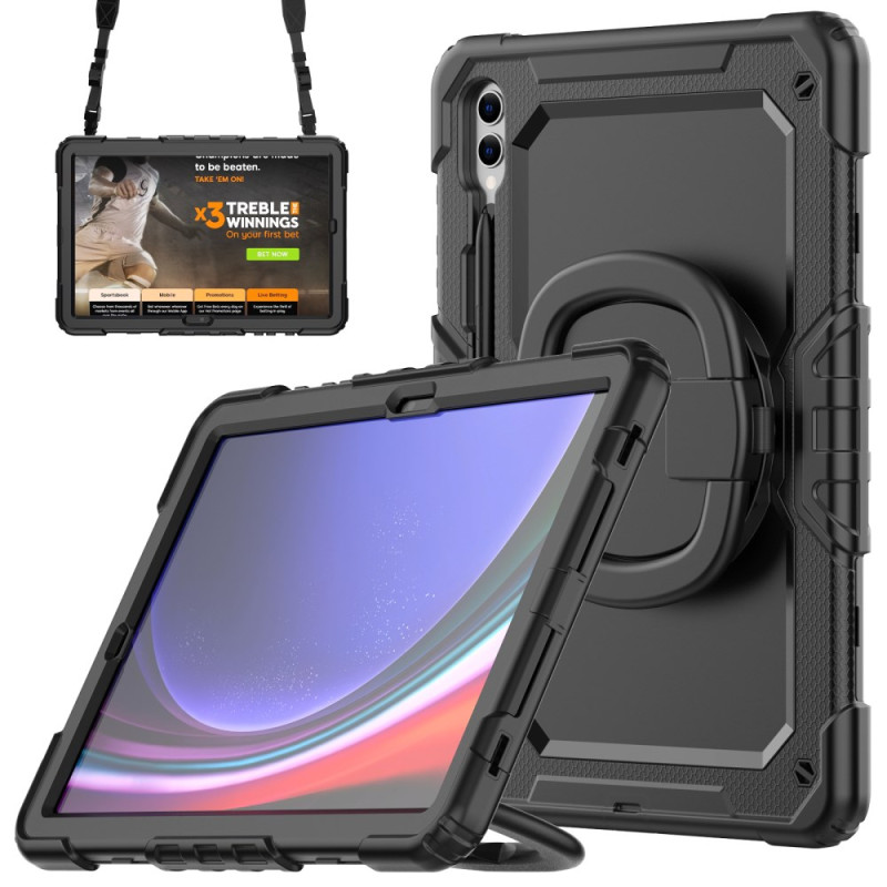 Samsung Galaxy Tab S10 Plus / S9 Plus Ultra Resistant Beschermhoesje met Stylushouder en Schouderriem