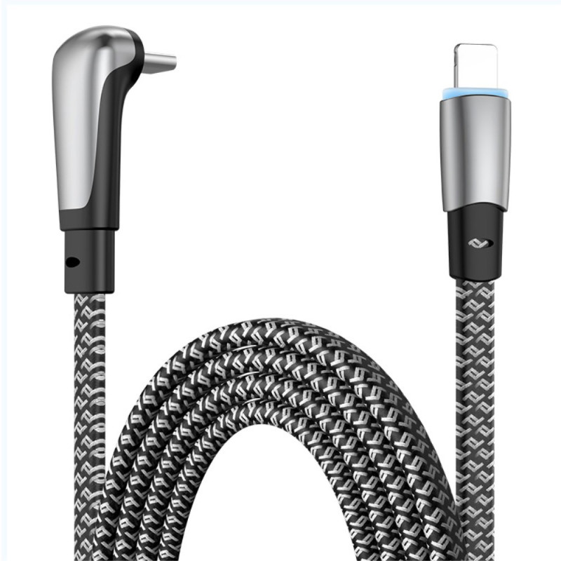 Type-C naar Lightning 2m schuine snellaadkabel voor iPhone iPad 2m
