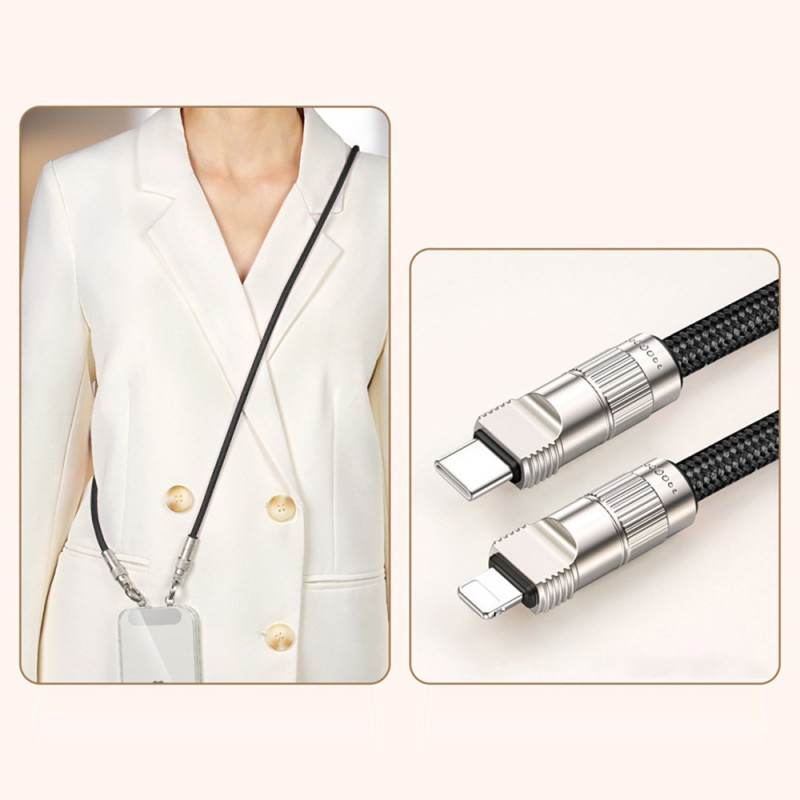 Oplaadkabel voor Crossbody met sleutelkoord Type-C naar L-plugs