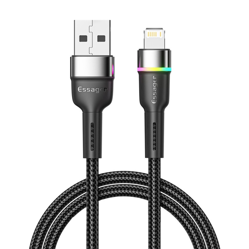 USB-A naar 6-pens Quick Charge-kabel met LED 2m TRIAL