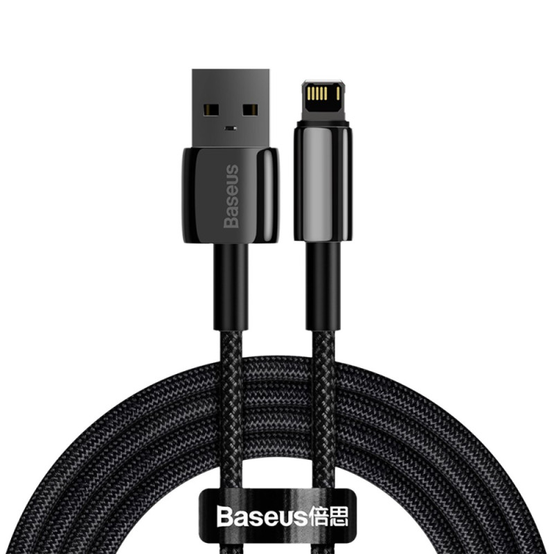 USB naar iP 2M Tungsten Gold Series oplaad- en gegevensoverdrachtkabel (zwart) BASEUS - 2m