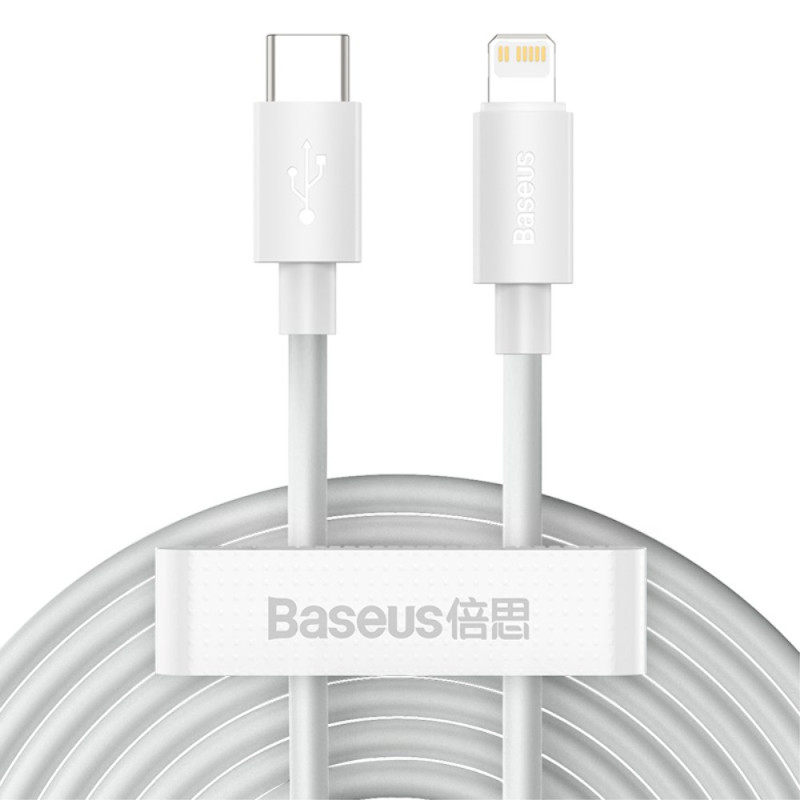 Type-C naar iP Datakabel Kit [2 stuks] Simple Wisdom BASEUS (wit) - 1,5m