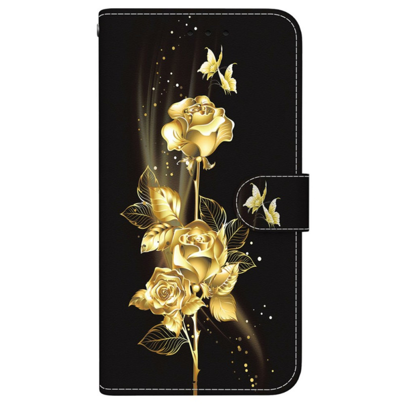 Etui Realme 14 5G Goud en Roze Vlinders