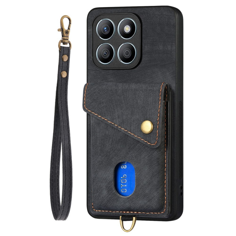 Honor X8b 4G Retro hoesje met kaarthouder en sleutelkoord
