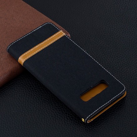Samsung Galaxy S10 Plus stof en leer effect case met riem
