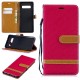 Samsung Galaxy S10 Plus stof en leer effect case met riem