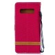 Samsung Galaxy S10 Plus stof en leer effect case met riem