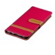 Samsung Galaxy S10 Plus stof en leer effect case met riem