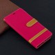 Samsung Galaxy S10 Plus stof en leer effect case met riem