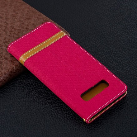 Samsung Galaxy S10 Plus stof en leer effect case met riem