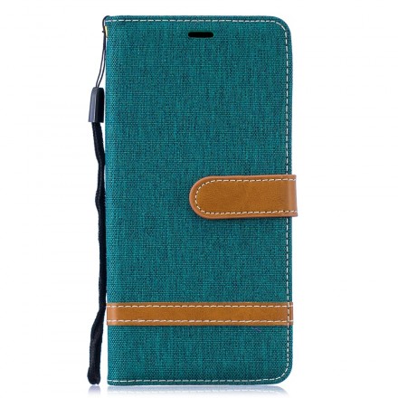 Samsung Galaxy S10 Plus stof en leer effect case met riem