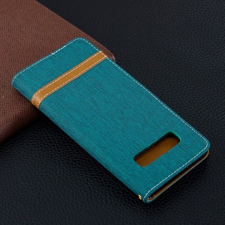 Samsung Galaxy S10 Plus stof en leer effect case met riem