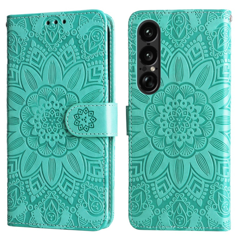 Sony Xperia 1 VII zonnebloempatroon hoesje