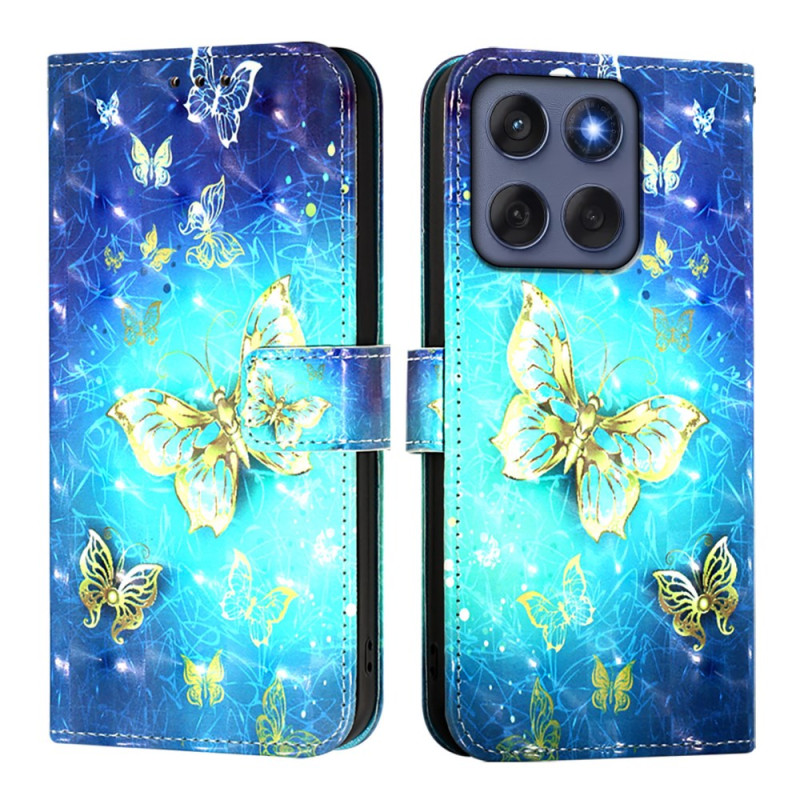 Hoesje Motorola Edge 60 / 60 Fusion Goud Vlinders