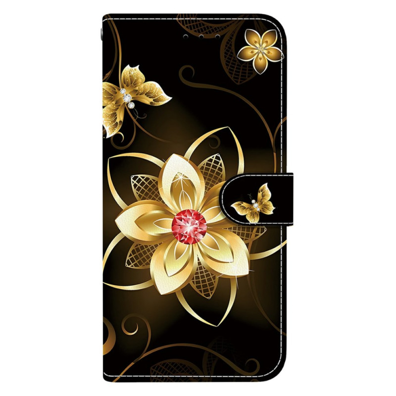 Hoesje Motorola Edge 60 / 60 Fusion Goud Bloem