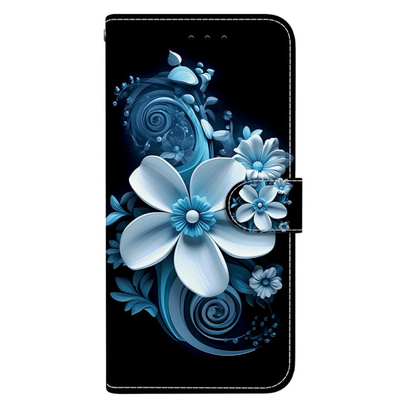 Hoesje Motorola Edge 60 / 60 Fusion Bloemen op Zwarte Achtergrond
