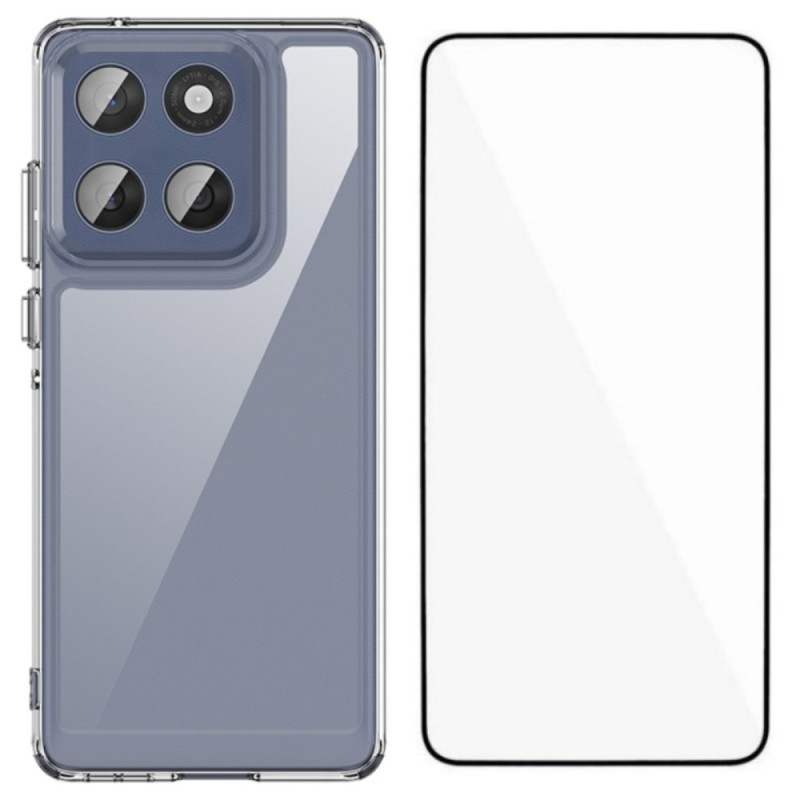 Motorola Edge 60 Fusion duidelijk geval met gehard glas screenprotector