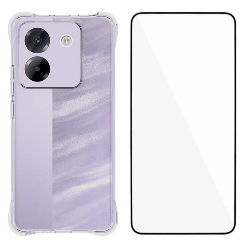 Poco M7 Pro 5G Transparant Hoesje met Gehard Glazen Schermbeschermer