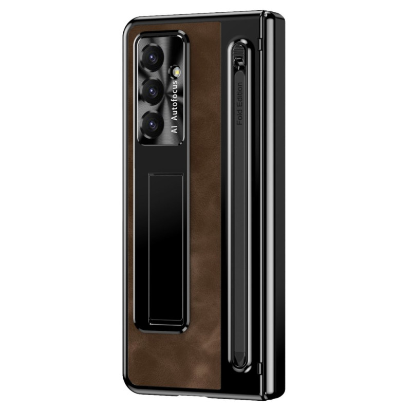 Samsung Galaxy Z Fold 7 5G Lederen hoesje ondersteuning en stylus houder